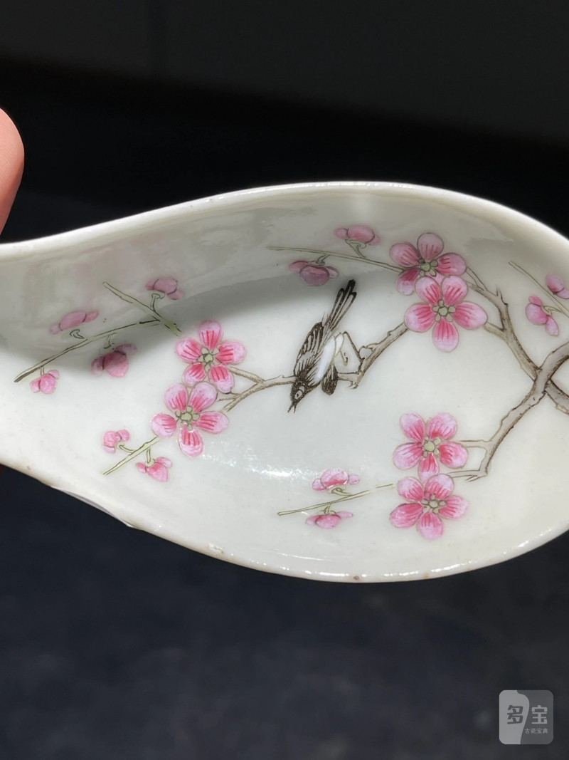 清道光 粉彩喜上眉梢纹汤匙一对 - 图4